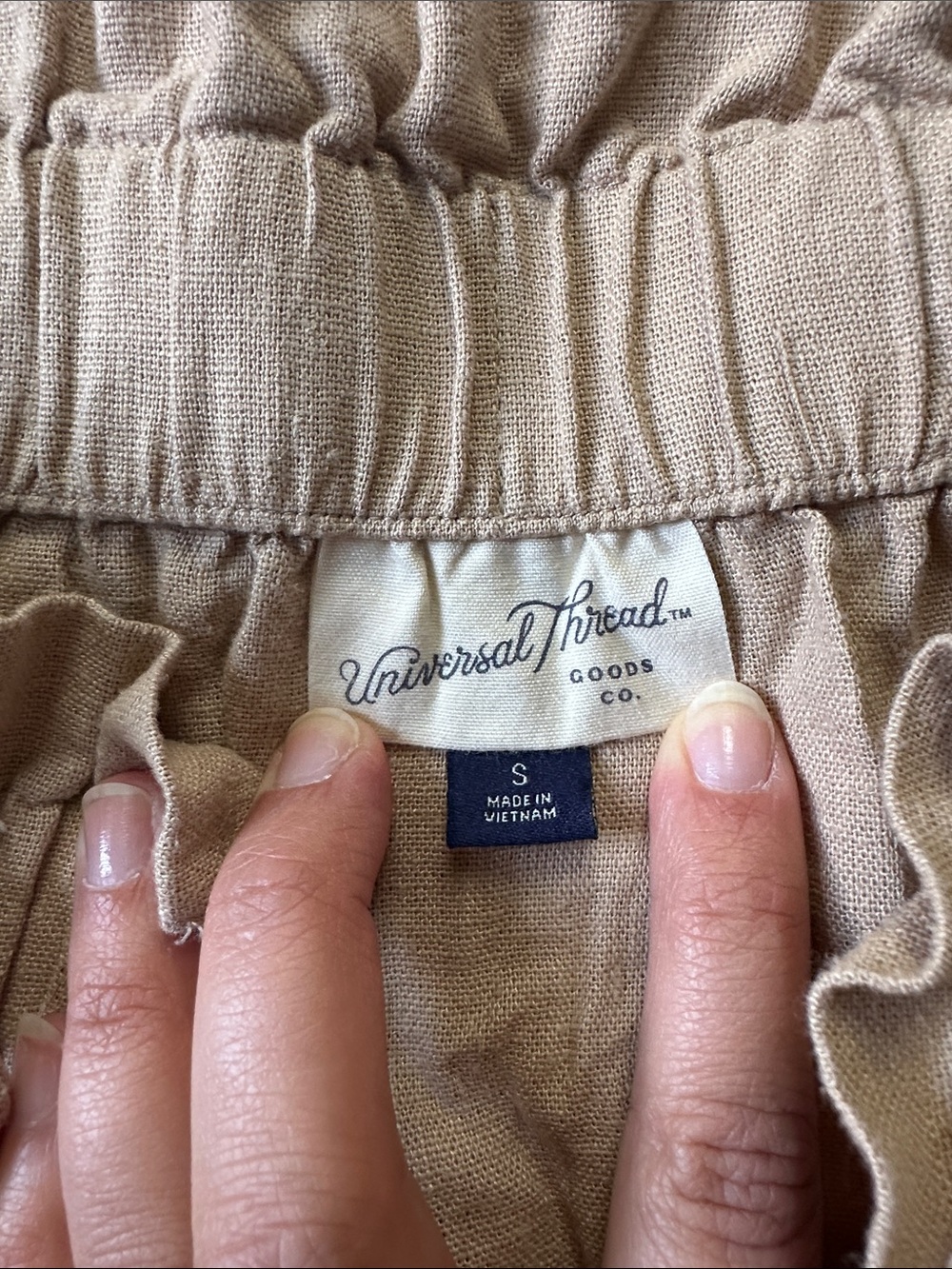 Universal Thread Tan Button-Front Maxi Skirt with Ruched Waist - Picture 3 of 4